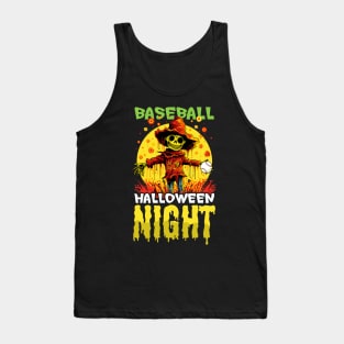 Baseball Halloween Shirt | Baseball Night Scarecrow Tank Top